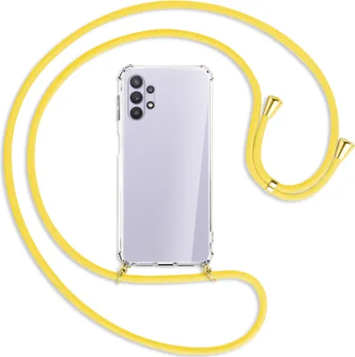 Produktbild von Handykette Backcover-Schutzhülle mit Band (Metall goldfarben) für Samsung Galaxy A32 5G - gelb