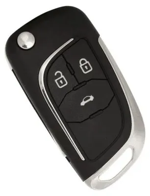 Produktbild von Techstar-Autoschlüsselgehäuse, verchromt, mit 3 Tasten – passend für Opel & Chevrolet Astra, Corsa, Cruze, Captiva, Aveo