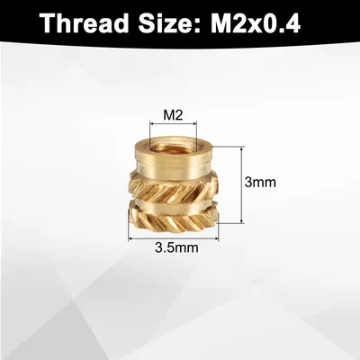 Produktbild von 50 Stš¹ck M2 Gewindeeins?tze Messing Heat Set Insert M2x3mm, OD 3,5mm ger?ndelte Einpressmuttern, 3D Druck Messingmuttern weibliche Gewindeeins?tze Muttern