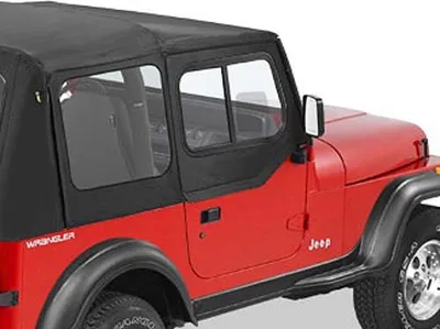 Zdjęcie produktu dla Zestaw okienek wtykowych z okienkiem przesuwnym Półdrzwi Black Denim Jeep Wrangler YJ 88-95