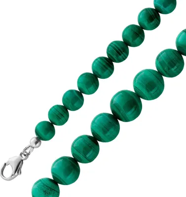 Produktbild von Malachit Kette 58cm moosgrüne Edelsteine Silber 925 58
