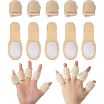 Produktbild von 10 Stück Rizinusöl-Fingerwickel, wiederverwendbar, atmungsaktiv, Finger- & Daumen-Kompresse, für die Fingerpflege