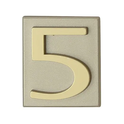 Produktbild von DOMINO Hausnummer Briefkasten Selbstklebend – 5 | 3D Türnummer Adressnummern Aufkleber | Hausnummern Klebend | Klebezahlen Wetterfest | Zahlen zum Aufkleben | Hausnummernschild | PCV | Olive