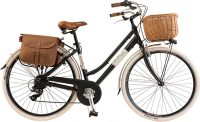 Produktbild von Via Veneto by Canellini rower miejski damski aluminiowy z koszykiem i torbą - Czarny 46
