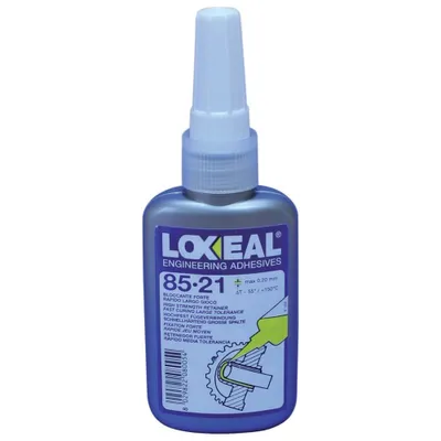 Obrázok produktu pre Loxeal 85-21-050 Spojovacia hmota 50 ml s vysokou pevnosťou | Na utesnenie závitových spojov s vodou, plynmi, olejmi, uhľovodíkmi a mnohými chemikáliami