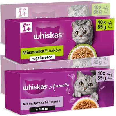 Produktbild von Whiskas Adult 160x85g Nassfutter für Katzen Aromatische Mischung + Geschmacksmix