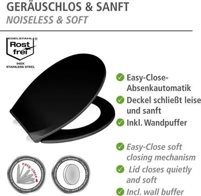 Produktbild von Toiletdeckel mit Schnellschließer für einfache Reinigung, Duroplast-WC-Deckel