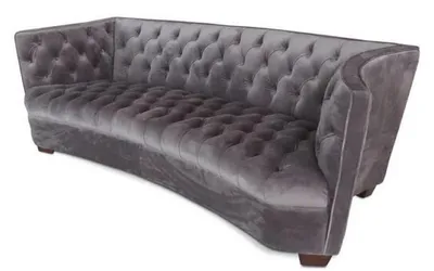 Produktbild von Casa Padrino Luxus Chesterfield Samt Sofa Grau / Braun 221 x 99 x H. 72 cm - Chesterfield Möbel