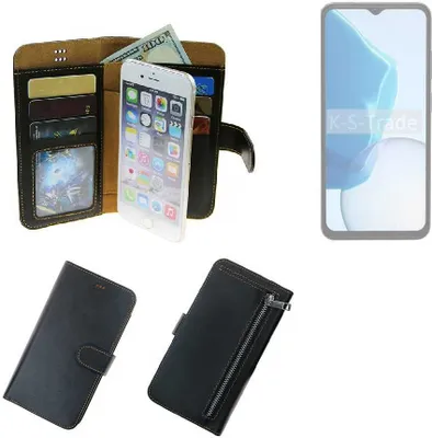 Produktbild von K-S-Trade Schutz Hülle kompatibel mit Doogee N55 Pro Klapphülle Case Phone cover Slim Handytasche Handy Hülle schwarz aus Kunstleder (1 Stk)
