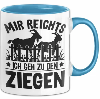 Produktbild von Mir Reichts Ich Geh Zu Den Ziegen Tasse Geschenk Für Ziegen Liebhaber Kaffee-Becher (Blau)