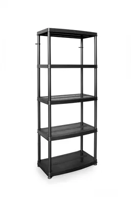 Zdjęcie produktu dla Baulich | Regał z tworzywa sztucznego – 180 x 74 x 40 cm – czarny – 5 półek – nośność 250 kg – łatwy montaż