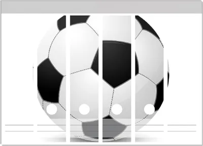 Produktbild von Wallario Ordnerrücken Sticker, selbstklebend für breite Ordner, 6 Stück, Motiv Fußball klassisch vor weißem Hintergrund