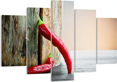 Produktbild von Bild auf Leinwand - Leinwandbild - Chili Gewürz Gemüse - 150x100cm - Wand Bild - Wanddeko - Leinwanddruck - Bilder - Kunstdruck - Wanddekoration - Leinwand bilder - Wandkunst - EA150x100-2264