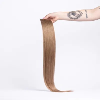 Produktbild von chaarmant Tape In Extensions Ultra Slim Echthaar 55 cm 50 g – Haarverlängerung #10 Aschblond