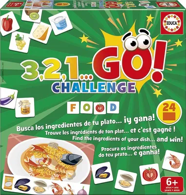 Zdjęcie produktu dla Educa 3,2,1… GO! Challenge Food, Gra karciana, Gotowanie, 6 lat(a), Gra rodzinna