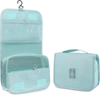 Imagen del producto de Estuche de aseo impermeable, de 24x18x9 cm, con varios compartimentos, ideal para viajes