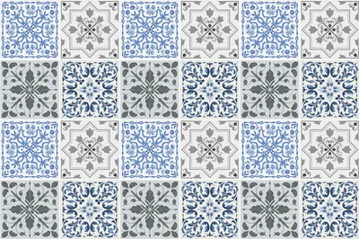 Produktbild von Fliesenaufkleber 10×10 cm – 24 Stück – Selbstklebend – Wasserfest – Pflegeleicht – Hitzebeständig – Für Küche & Bad – Klassische Fliesen mit Ornamenten