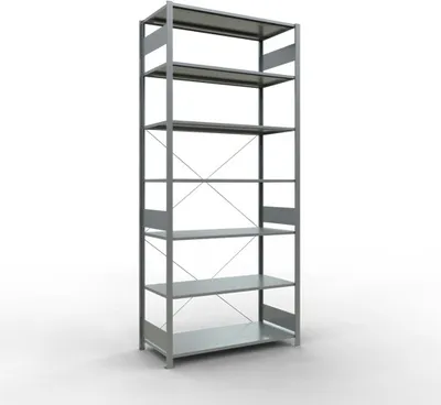 Produktbild von Schulte Fachbodenregal MULTIplus150 Stecksystem | Grundregal | HxBxT 300x130x60cm | 7 Ebenen | Fachlast 150kg | Verzinkt