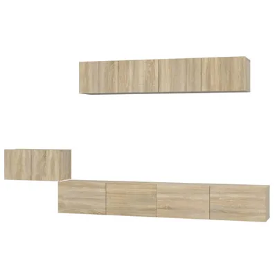 Produktbild von 5-tlg. TV-Schrank-Set Sonoma-Eiche Holzwerkstoff