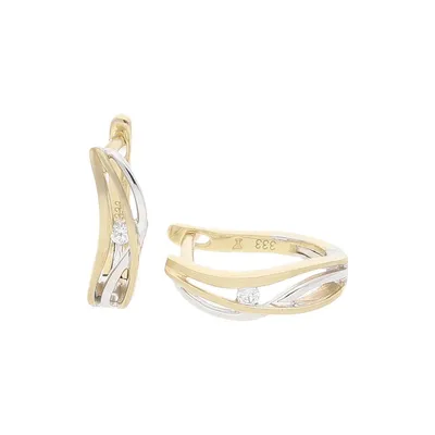 Produktbild von JuwelmaLux Creolen 333 Gold und Weißgold mit Zirkonia JL10-06-2372