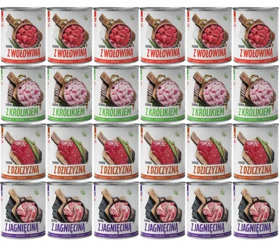 Produktbild von TufTuf | Hundefutter Geschmacksmix - Nassfutter Set 24x800g Dose - Dosenfutter fur Hund