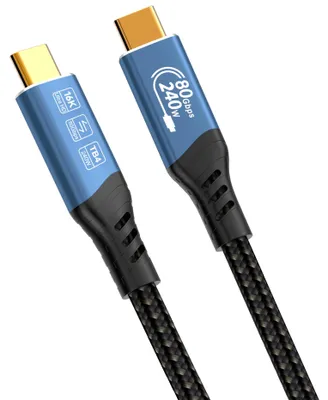 Imagen del producto de Cable USB4 de 1,5 metros, compatible con Thunderbolt 4, resolución 16K a 60Hz, velocidad de 80 Gbit/s, con chip E-Marker, conector USB tipo C, color azul