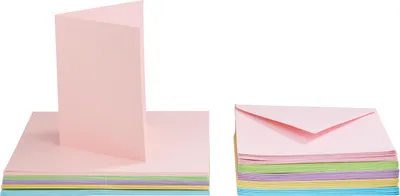 Produktbild von VBS XXL Doppelkarten mit Umschlägen "Pastellfarben", DIN A6, 50 Stück