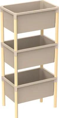 Produktbild von FixWood Holzregal mit 3 Ebenen – 95 x 30 x 30 cm – Multifunktionales Regal für Küche, Bad und Spielzimmer – Massivholz und stabiler Kunststoff – Einfach zu montieren