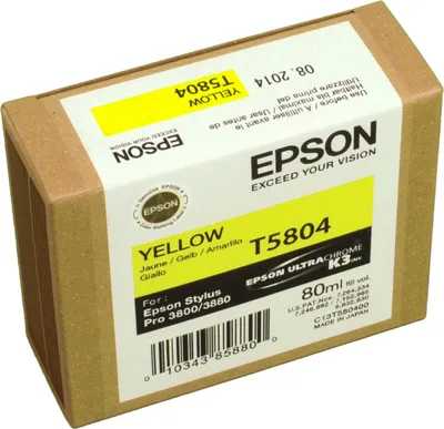 Produktbild von Epson Singlepack Yellow T580400, Gelb, Tinte auf Pigmentbasis, 80 ml, 1 Stück(e)