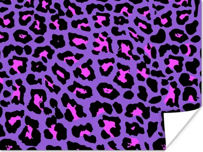 Produktbild von MuchoWow® Poster Pantherdruck - Lila - Rosa - Neon 40x30 cm - Plakate für die Wände - Poster Wohnzimmer