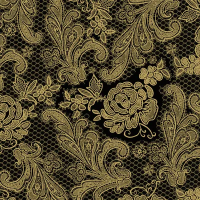 Produktbild von Servietten Lace Royal embossed black gold 33 x 33 cm ppd 007661