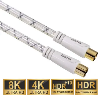 Produktbild von Anténny kábel 5m 120dB filter pozlátený biely