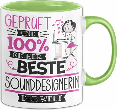 Produktbild von Sounddesignerin Geschenk Becher Tasse Gott Schuf Alle Menschen Gleich Nur Die Besten Durfeten Sounddesignerin Werden Geschenkidee Lustig (Grün)