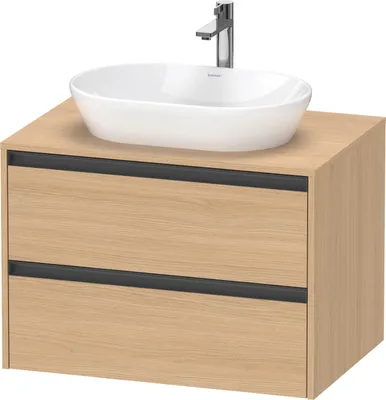 Produktbild von Duravit Ketho.2 Wastafelonderkast 80x55x56,8 cm Mat Natuur Eiken