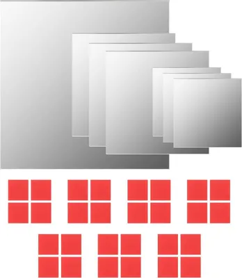 Produktbild von vidaXL 7-teiliges Wandspiegelset Quadratisch Glas