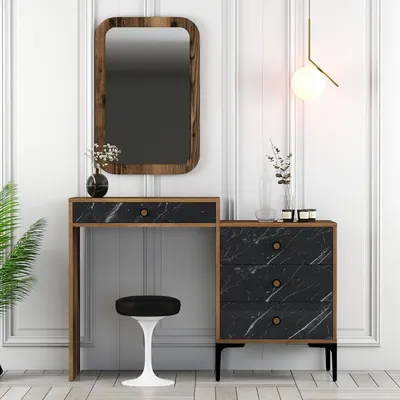 Obrázek produktu pro Skye Decor, Lisabon 548 - ořech, černá, komoda, ořech, 100 % melaminovaná dřevotříska, 124 x 40 x 84,7 cm