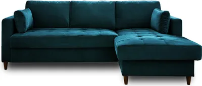 Produktbild von Best Mobilier Anna, Ecksofa, Blau, 4 Sitz(e), Samt, Holz, 2220 mm