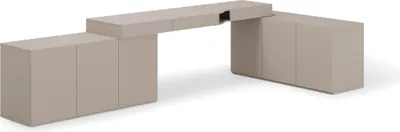 Produktbild von Furniture24 Möbelset Woow Set-07L Schreibtisch 2 X Kommode - Grau - Modernes Arbeitsumfeld mit großem Stauraum, elegantes Design und hohe Funktionalität.