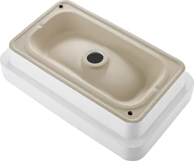 Immagine prodotto di SucceBuy lavabo da semi-incasso rettangolare 490 x 305 mm, lavabo moderno con foro di scarico da 45 mm, salvaspazio per bagno o cucina, bianco