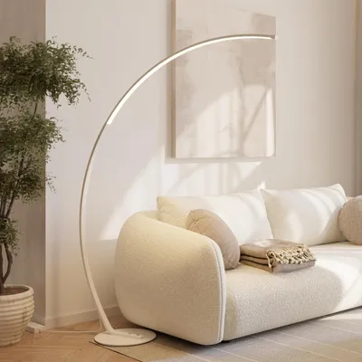 Produktbild von LUMIÈRE Design Bogenlampe 'Mavea' LED dimmbar Stehleuchte Schlafzimmer weiß