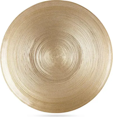 Produktbild von Vilde flacher Teller Speiseteller Teller Essteller flach groß aus Glas Gold 28 cm