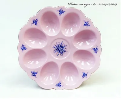 Obrázok produktu pre Podnos na vajcia Leander, ružový porcelán