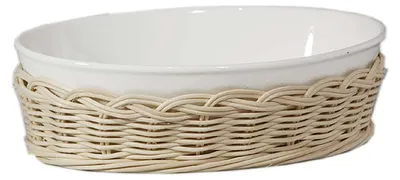 Zdjęcie produktu dla La Porcellana Bianca - Wiklinowy kosz na owalne naczynie do zapiekania 18 cm Midollino