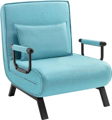Produktbild von WOLTU Schlafsessel 3 in 1, mit Verstellbarer Rückenlehne, Leinen 74x82x80 cm, Blau