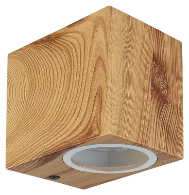 Produktbild von Außenleuchte, Wandleuchte, Alu, Holzoptik, Downlight