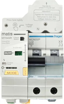 Produktbild von Matismart MT84SR Wiedereinschaltautomat 2-polig, LS 16A/32A, Überspannungs- und Unterspannungsschutz, ferngesteuert