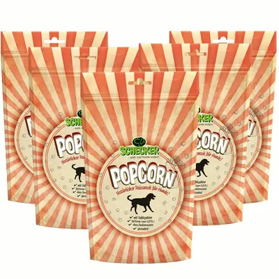 Produktbild von 5 x 100 g - Schecker Popcorn für Hunde - Lebergeschmack - glutenfrei - ohne Zuckerzusatz