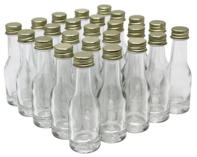 Glasflaschen-Set 25 x 20 ml mit Schraubdeckel, auslaufsicher
