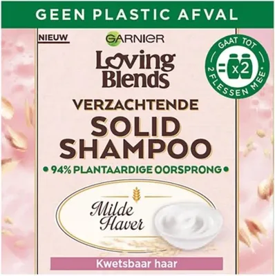 Image de Garnier - Loving Blends Mild Oat - Shampooing solide - Cheveux cassants - 60 g - 1 pièce