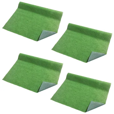 Produktbild von 4x Rasenteppich mit Noppen 100x200 cm Grün Teppich Kunstrasen Garten Balkon Kunstgras …
